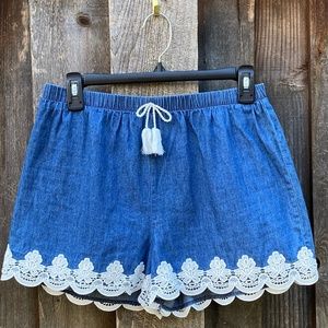 Faux jean shorts